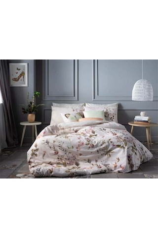Doqu Home Ranforce Gardenia Çift Kişilik Nevresim Takımı - Krem