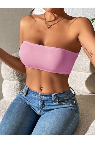 Afri Straplez Kadın Büstiyer Pembe Pembe