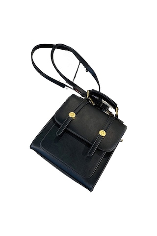 Retro Kadın Üç Taşımalı Sırt Çantası-siyah Siyah