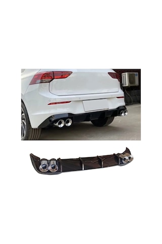 Vw Golf 8 R Difüzör Parlak Siyah İthal Plastik Egzoz Ucu Görünümlü 2021+ Difizör Ek