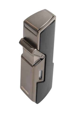 Cohiba Tek Torch Pürmüz Delici İğneli Siyah Metal Puro Çakmağı - Tr9594