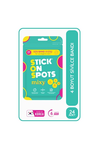 S.o.s Mixy 24 Lü Yüz Için Sivilce/akne Bandı 4 Boy Pimple Patch-hidrokolloid Bant