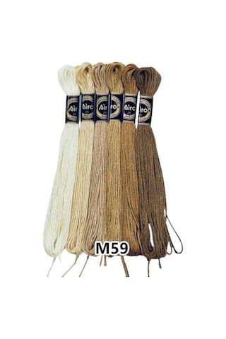 Ayrex Airo Muline Etamin Koton Nakış İpi İpliği 6 Adetli Set M59
