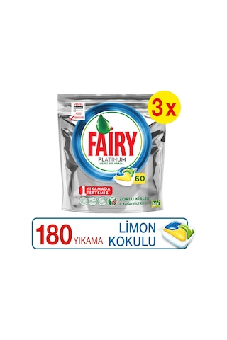 Fairy Platinum Limon Kokulu Bulaşık Makinesi Deterjanı 180 Tablet