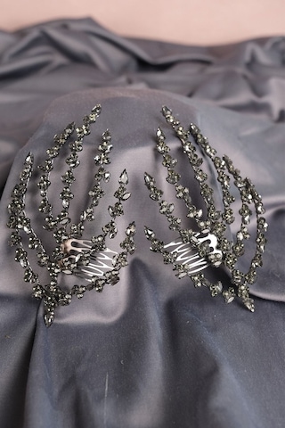 FdayAksesuar En Güzel Gelinlere Özel Çift Tarak Tokalı Taşlı Gelin Kına Saç Aksesuarı FRDY31653