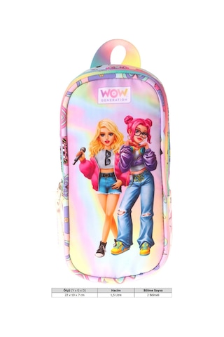 Wow Generation Kız Çocuk Sound Baskılı Çok Renkli İlkokul Kalem Çantası - Okul Kalemliği - W6066