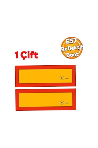 Badem10 Tüvtürk Uyumlu E57 Reflektörlü Fosforlu Tır Kamyon Dorse Çekici Arkası Bant 20 Cm X 56.5 Cm 1 Çift