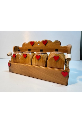 Ceren Wooden Doğal Ahşap Set Baharatlık