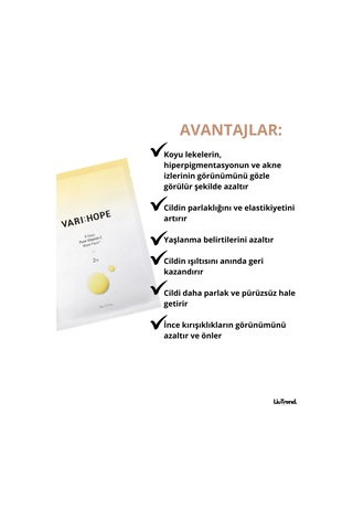 Varı Hope Varı:hope 8 Days Brıghtenıng Mask Wıth Pure Vıtamın C 1 Ad Pigmentasyona Karşı C Vit İçeren Maskesi