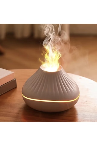 3d Alev Efektli Ultrasonik Aroma Difüzör 120ml Sessiz Led Işıklı Hava Nemlendirici Humidifier