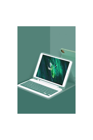 İpad Pro 11 2024 Kılıf Kc01 Smart Klavyeli Tablet Kılıfı - Koyu Yeşil Diğer