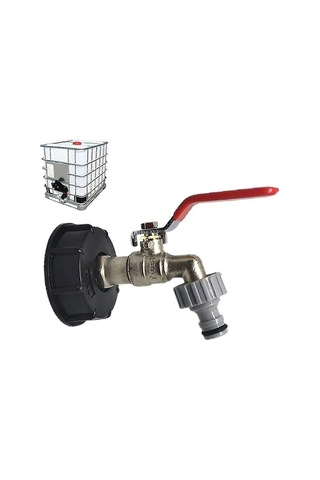Tank Musluğu 1000l S60x6 Ibc Musluk Bağlantısı 1/2" Hortum Bağlantısı, Tahliye Tankı