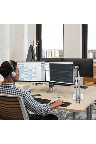 Novahub Çift Slotlu Dizüstü Bilgisayar Standı - Alüminyum Tasarım Standı Çift Yuvalı, Ayarlanabilir, Isı Dağılımı İçin Masaüstü Organizasyon Standı