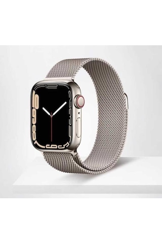 Apple Uyumlu Watch Seri 2/3/4/5/6/7/8/se 38 MM-40 MM-41 MM Hasır Metal Kordon