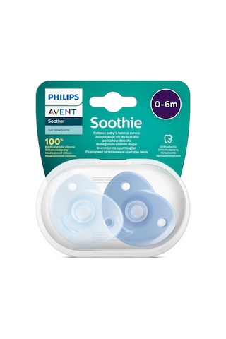 Philips Avent Soothie 0-6 Ay Ortodontik Saklama Kutulu Emzik 2'li Mavi