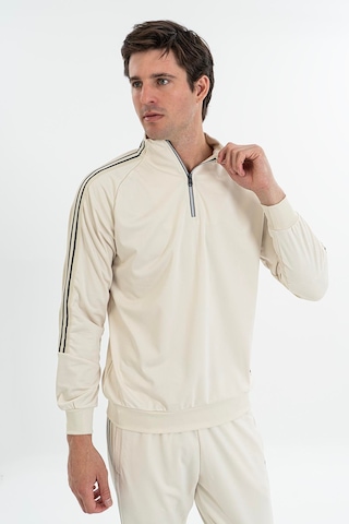 Maraton Comfort Erkek Dik Yaka Taş- Sweatshirt Taş-