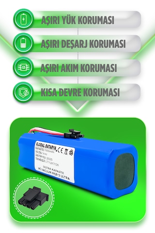 Xiaomi Mi Robot Vacuum Mop 2 Ultra Batarya 7000mah Li-ion Pil