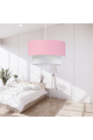 Pasta Tekli Sarkıt Avize Pembe Kumaş Yatak Odası Çocuk Odası Salon Avize Pembe