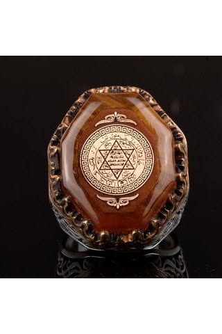 David Yıldızı Erkek Yüzüğü, El Yapımı Yüzük, 925 Ayar Gümüş Erkek Yüzüğü Gümüş