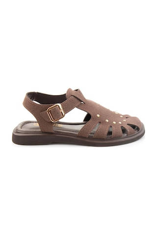 Bambi Kahve Nubuk Kadın Sandalet K05606036971 Kahverengi