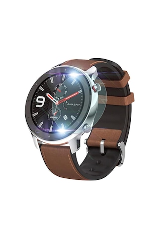 Amazfit Gtr 47Mm Tempered Cam Ekran Koruyucu (450574448)-Şeffaf