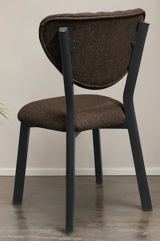 Nemeron Mutfak Masa Sandalyesi Kafe Restoran Yemek Odası Çizgili Yarmalı Sandalye Silinebilir - Yeşil Kahverengi