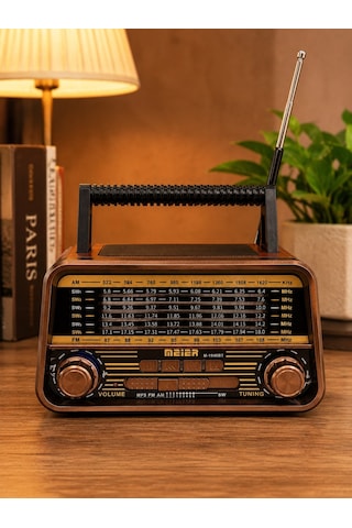 Retro Radyo Bluetoothlu Nostaljik Yüksek Ses Çıkışlı - Şarjlı Radyo Mp3 Müzik Çalar Meıer M-1940bt