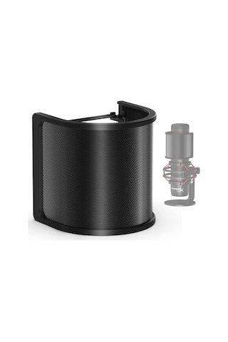 Hfambition Siyah Metal Mikrofon Anti-püf Ağı - Patlatıcı Sesleri Filtreler, Kolay Kurulum, Yaygın Uyumlu 10"