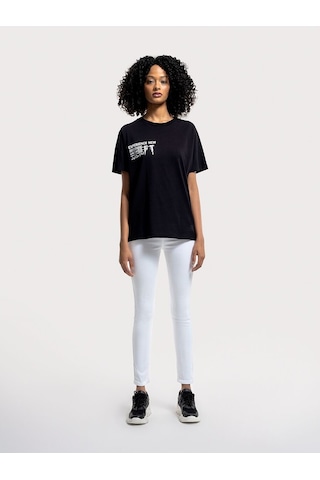 LOFT Loose Fit Kadın Tshirt K.kol Lf2034965 Q1.v1 Siyah