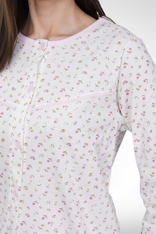 Mecit Pijama Mecit 6398 Pembe Kadın Uzun Sabahlık Boydan Düğmeli Pijama Takımı
