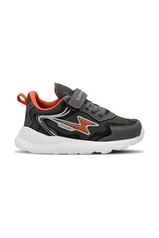 Slazenger KAORU IN Çocuk Cırt Cırtlı Koyu Gri - Turuncu Sneaker