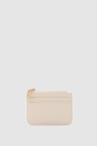 Shule Bags Nook Fermuarlı Charm Kartlık Krem