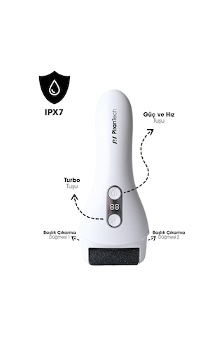 Pirantech BCM-1138T Led Ekran Göstergeli Turbo Modlu Su Geçirmez Ayak Bakım Törpüsü