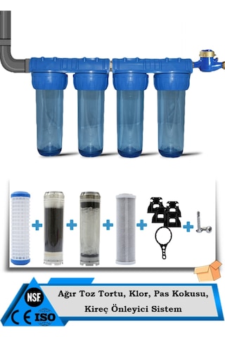Daire Bina Sayaç Girişi 4 Aşama Su Arıtma Cihazı Kireç ,tortu , Koku Önleyici Yumuşatma Sistemi .