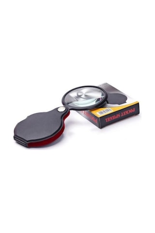 5x 60mm Cam Optik Lens Katlabilir Deri Kaplamalı Cep Büyüteç Xx1051