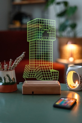 Çocuklara Özel 3D Minecraft Led Masaüstü Ve Gece Lambası