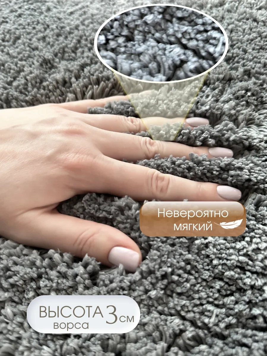 Homy Mood Yumuşak Peluş Banyo Paspası 50x80 Cm 156687386 Koyu Gri