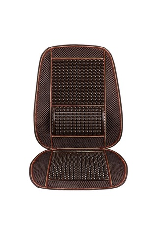 Novahub İmitasyon Ahşap Boncuk Yaz Araba Koltuk Minderi Kahve Serinleme, Kahve 50x105cm