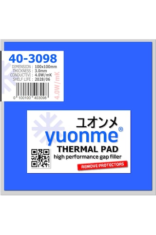 Yuonme Termal Ped / Thermal Pad 3.0mm 4.0w/mk 100x100mm 40-3098