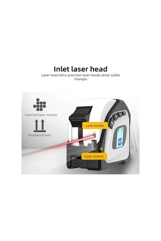 Pazly 2'si 1 Arada Dijital Şerit Metre: 40m Lazer Ölçüm + 5m Şerit, 4 Modlu, Taşınabilir Lazer Metre
