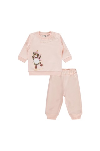 Civil Baby Bereli Ayıcık Baskılı 6-18 Ay Takım - Pembe