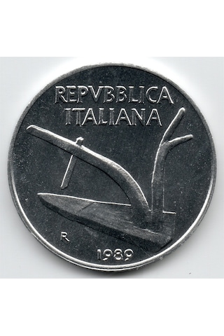 İtalya, 10 Lire 1989, Çil Eski Madeni Para