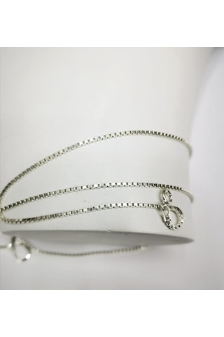 Omar Silver Unisex Küp Zincir Gümüş Kolye 1,3 Mm