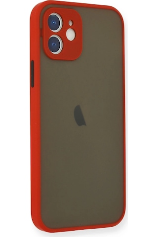 Newface Apple iPhone Uyumlu 12 Mini Kılıf Montreal Silikon Kapak Semeglbl - 70 - Kırmızı
