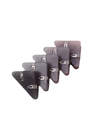 Lemestar Sj-01 Pet Kağıt Klembi 5 Adet/kutu Siyah 40 Yaprak Kapasitesi Triangular Köşe Dosya Tutucu Gümüş