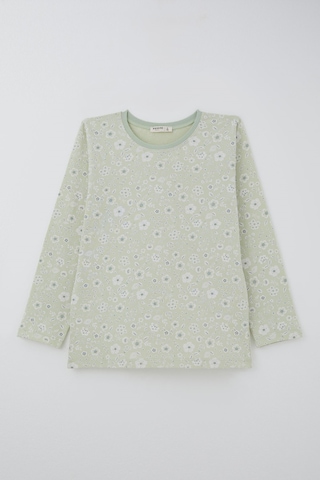 Breeze Kız Çocuk Pijama Takımı Çiçek Desenli 9-12 Yaş, Su Yeşili