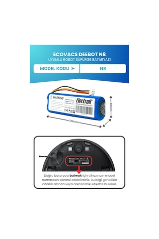 Ecovacs Deebot N8 Uyumlu Batarya 3200mah Pil