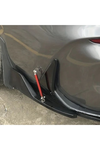 Araç Ön Tampon Ve Çamurluk Spoiler Dudak Ayırıcı Metal Kırmızı Vidalı Ve Yapıştırmalı Çubuk 20 Cm