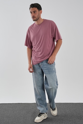 Alexander Gardi Yumuşak Dokulu Bisiklet Yaka Oversize T-shirt Gülkurusu