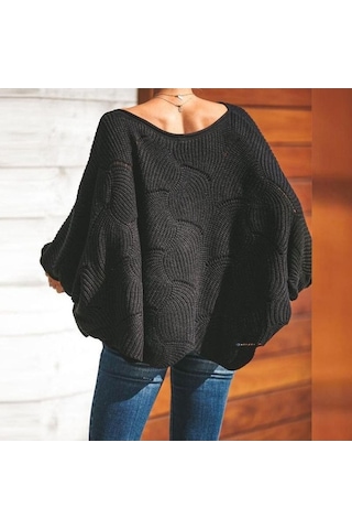 Tongxida Kadın Modası Rahat Uzun Kollu O Yaka Bol Kazaklar Bordo, Büyük Beden, Sonbahar Kış Bordo